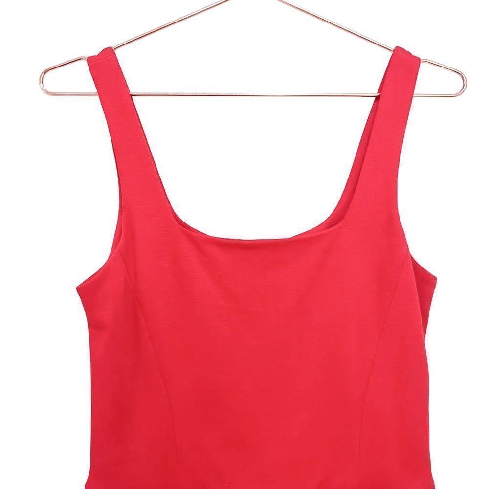 NWT CUT25 by Yigal Azrouel Red Peplum Ponte Knit Tank Dress Retail $385 - Picture 4 of 10